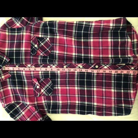 Flannel plaid Original Weatherproof checkers shirt blouse pink - Picture 9 of 12